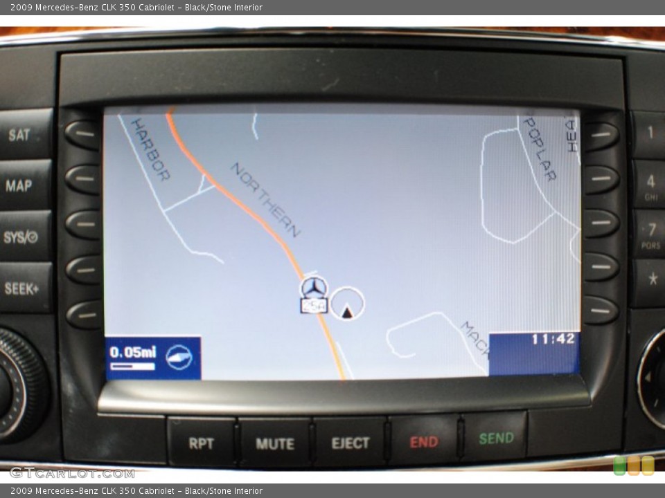 Black/Stone Interior Navigation for the 2009 Mercedes-Benz CLK 350 Cabriolet #68623923