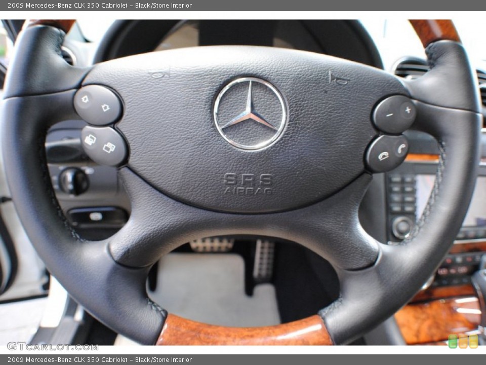 Black/Stone Interior Steering Wheel for the 2009 Mercedes-Benz CLK 350 Cabriolet #68623926