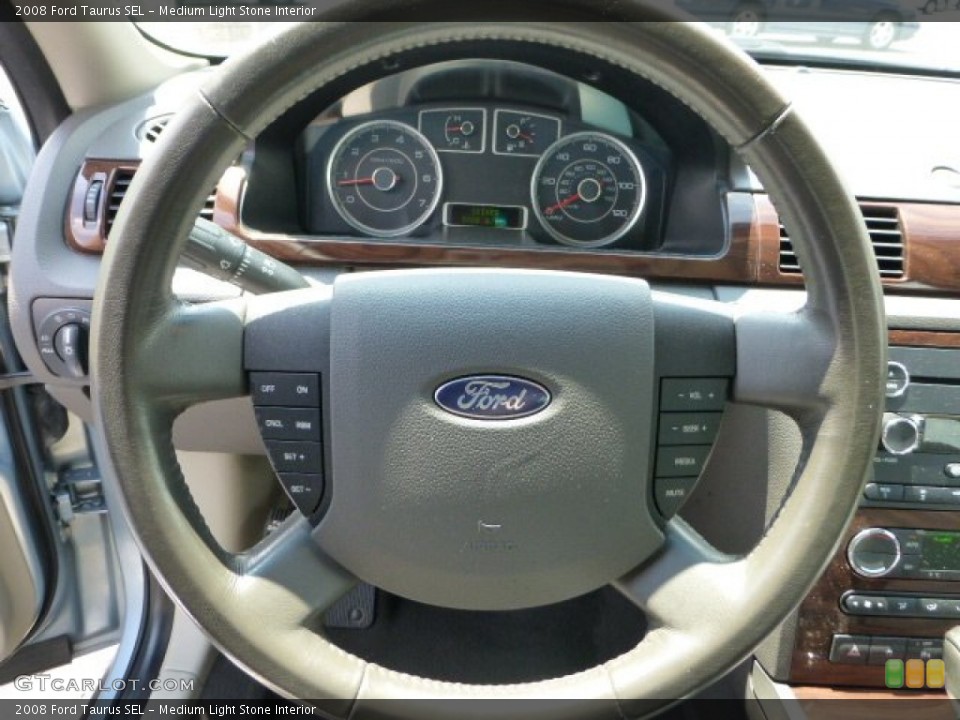 Medium Light Stone Interior Steering Wheel for the 2008 Ford Taurus SEL #68624669