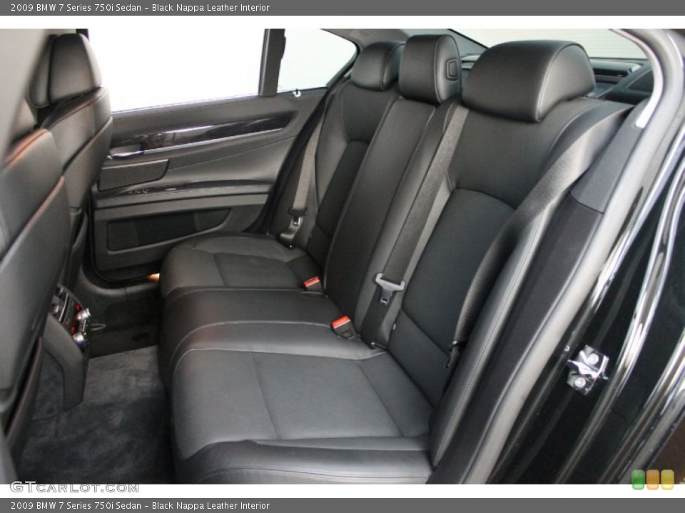 Black Nappa Leather Interior Rear Seat for the 2009 BMW 7 Series 750i Sedan #68626068