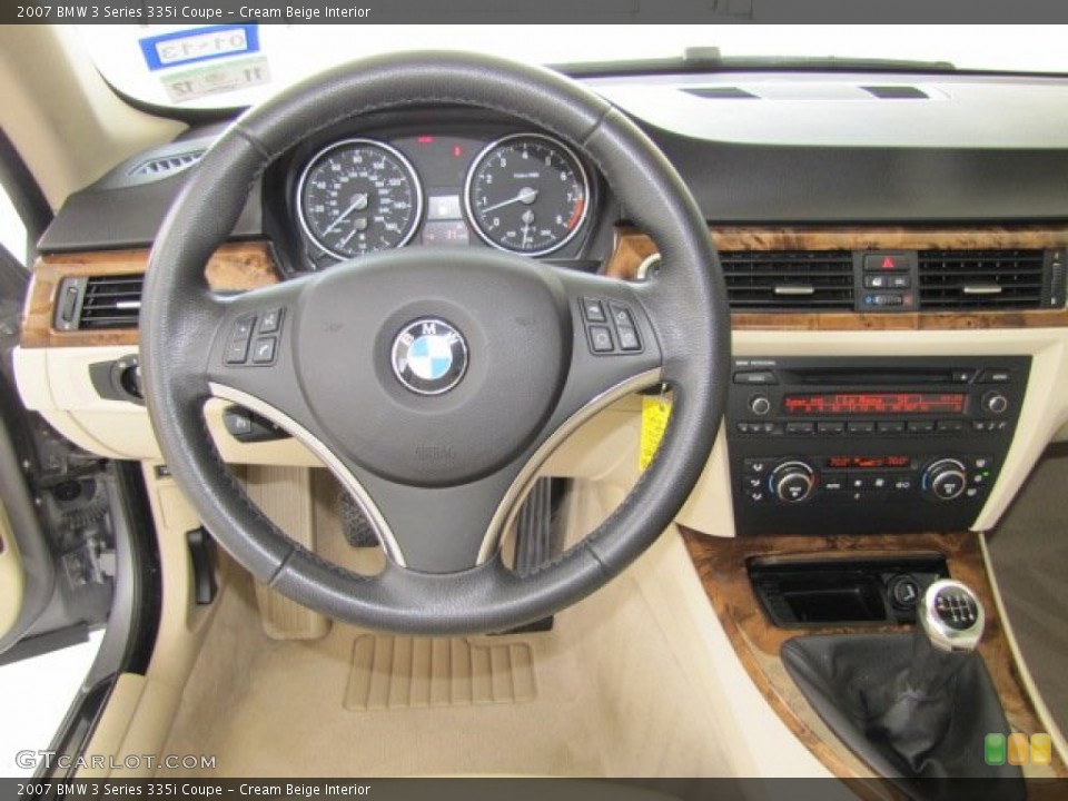 Cream Beige Interior Steering Wheel for the 2007 BMW 3 Series 335i Coupe #68626077