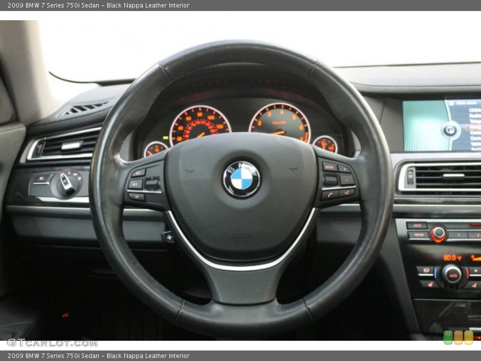Black Nappa Leather Interior Steering Wheel for the 2009 BMW 7 Series 750i Sedan #68626254