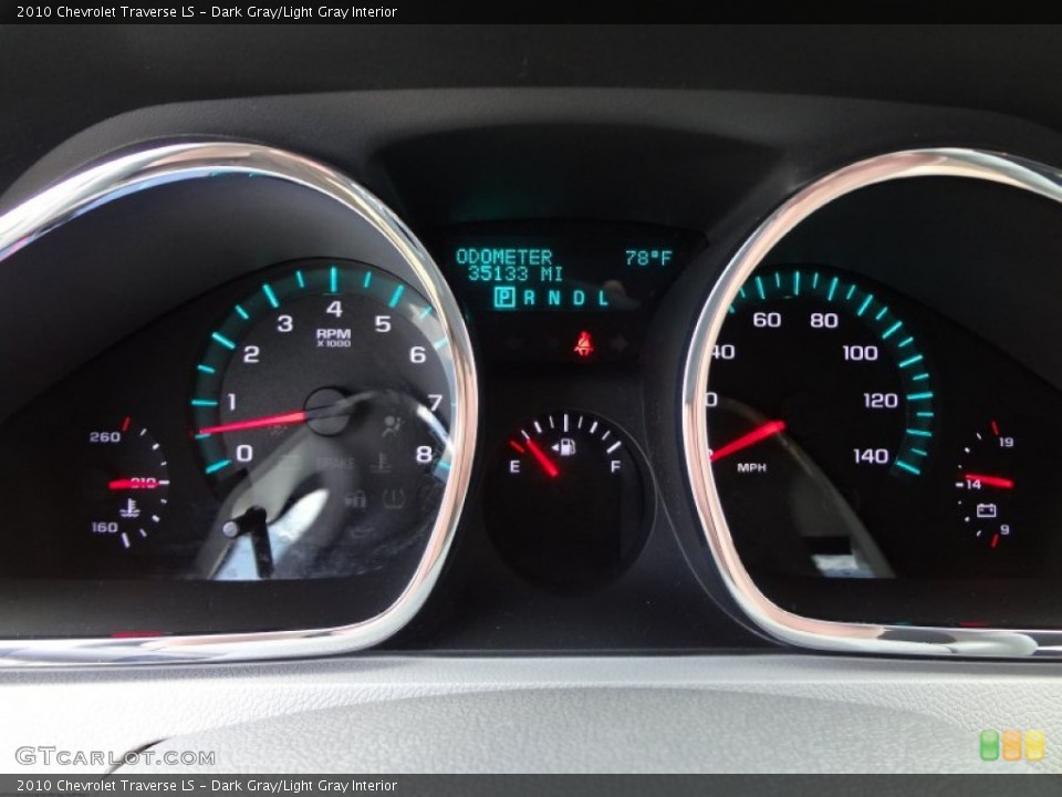 Dark Gray/Light Gray Interior Gauges for the 2010 Chevrolet Traverse LS #68628085