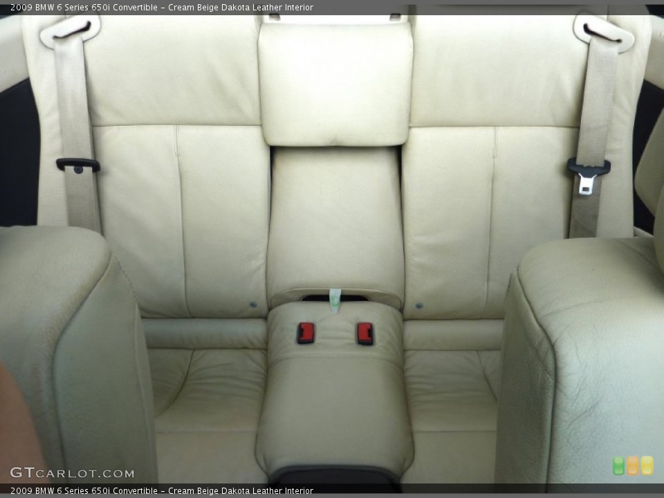Cream Beige Dakota Leather Interior Rear Seat for the 2009 BMW 6 Series 650i Convertible #68628923
