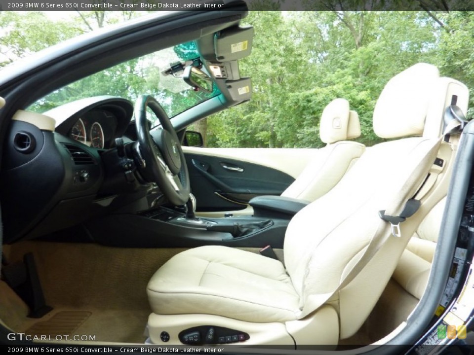 Cream Beige Dakota Leather Interior Front Seat for the 2009 BMW 6 Series 650i Convertible #68628959