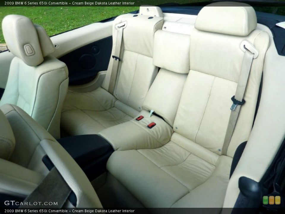 Cream Beige Dakota Leather Interior Rear Seat for the 2009 BMW 6 Series 650i Convertible #68628983