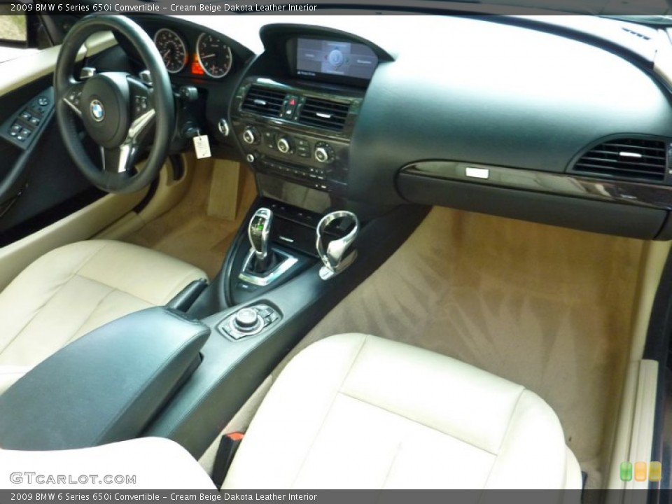 Cream Beige Dakota Leather Interior Dashboard for the 2009 BMW 6 Series 650i Convertible #68628995