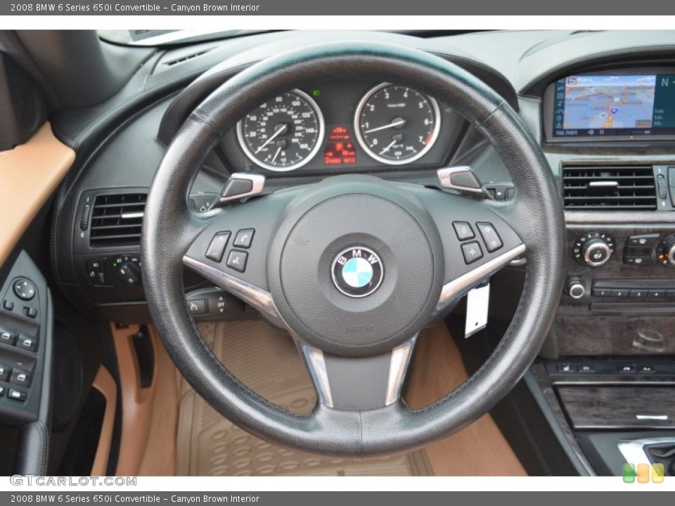 Canyon Brown Interior Steering Wheel for the 2008 BMW 6 Series 650i Convertible #68631178