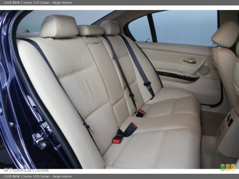 Beige Interior Rear Seat for the 2008 BMW 3 Series 335i Sedan #68632897