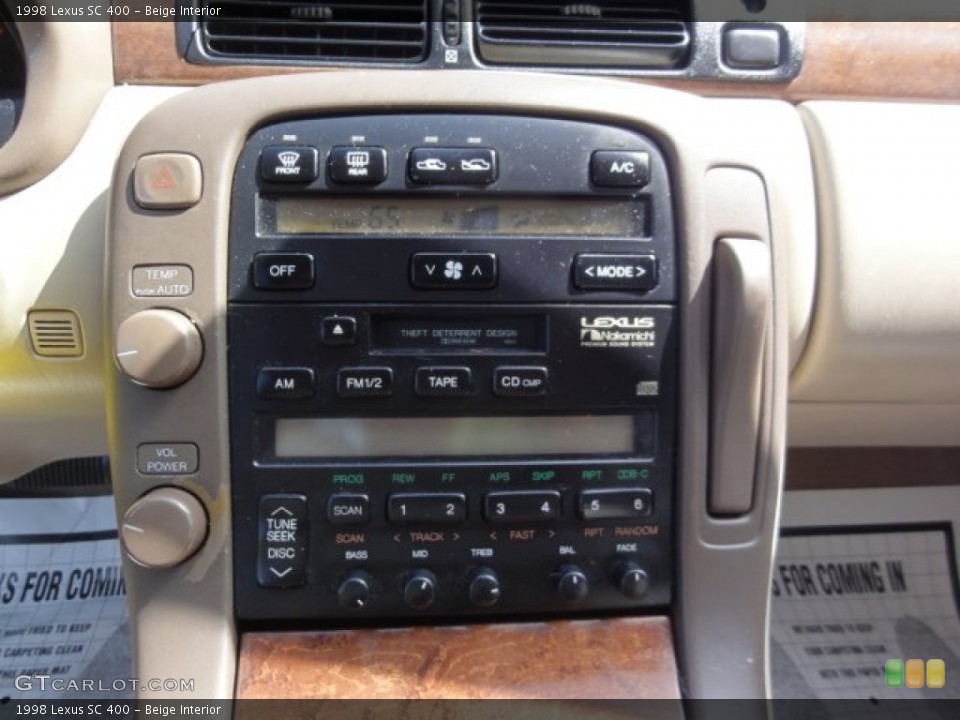 Beige Interior Controls for the 1998 Lexus SC 400 #68634814