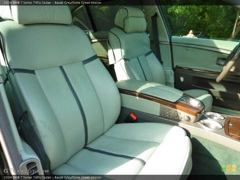 Basalt Grey/Stone Green Interior Front Seat for the 2004 BMW 7 Series 745Li Sedan #68641249