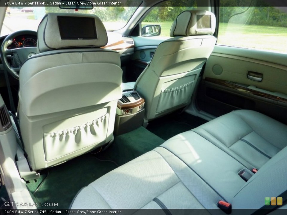 Basalt Grey/Stone Green Interior Rear Seat for the 2004 BMW 7 Series 745Li Sedan #68641258
