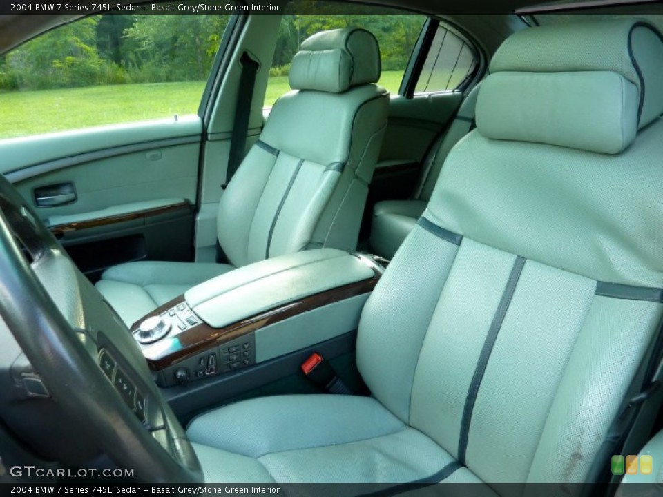 Basalt Grey/Stone Green Interior Front Seat for the 2004 BMW 7 Series 745Li Sedan #68641360