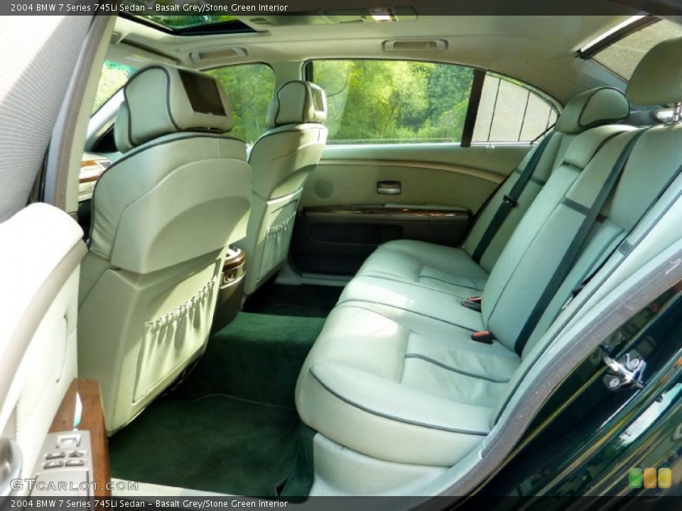 Basalt Grey/Stone Green Interior Rear Seat for the 2004 BMW 7 Series 745Li Sedan #68641429