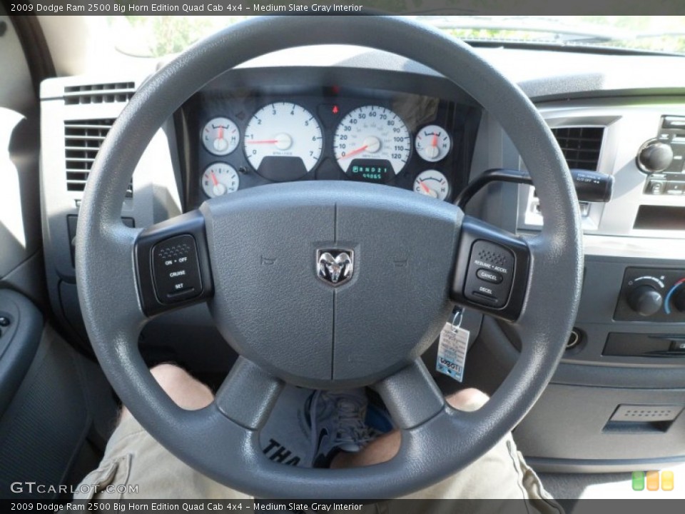 Medium Slate Gray Interior Steering Wheel for the 2009 Dodge Ram 2500 Big Horn Edition Quad Cab 4x4 #68642002