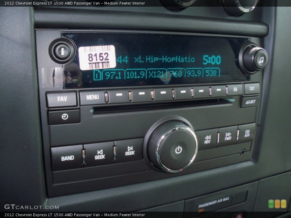 Medium Pewter Interior Audio System for the 2012 Chevrolet Express LT 1500 AWD Passenger Van #68644504