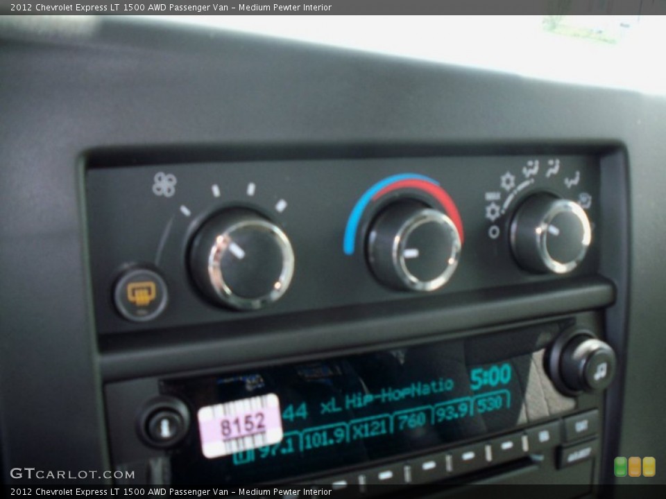 Medium Pewter Interior Controls for the 2012 Chevrolet Express LT 1500 AWD Passenger Van #68644513