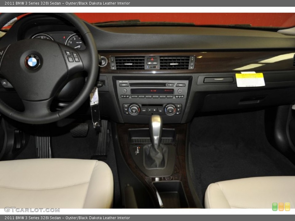 Oyster/Black Dakota Leather Interior Dashboard for the 2011 BMW 3 Series 328i Sedan #68646814