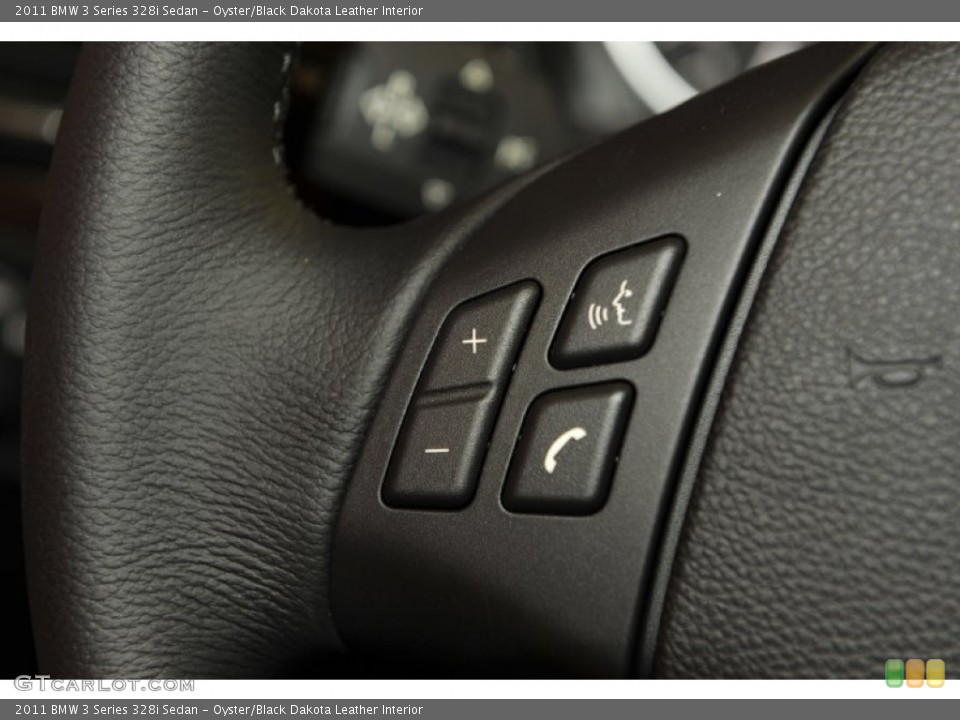 Oyster/Black Dakota Leather Interior Controls for the 2011 BMW 3 Series 328i Sedan #68646832