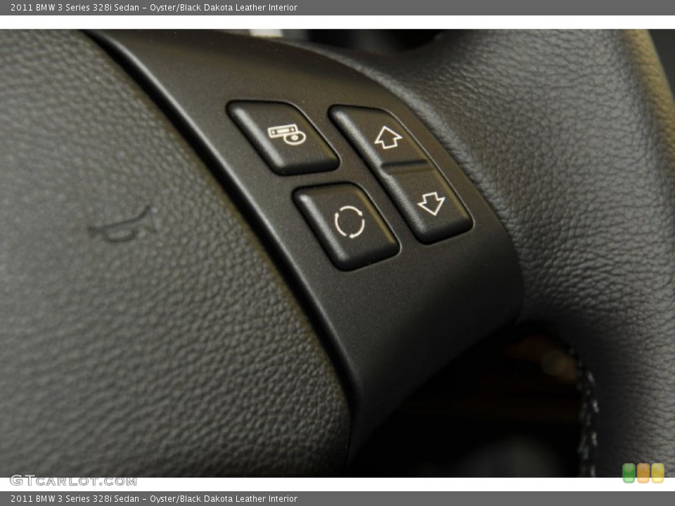 Oyster/Black Dakota Leather Interior Controls for the 2011 BMW 3 Series 328i Sedan #68646838