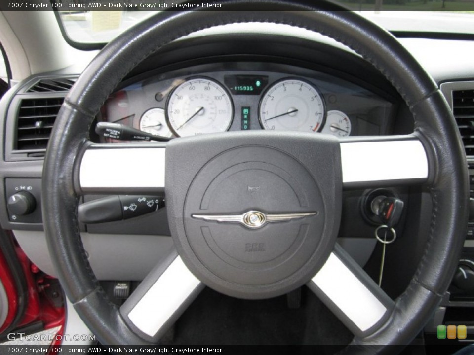 Dark Slate Gray/Light Graystone Interior Steering Wheel for the 2007 Chrysler 300 Touring AWD #68653615