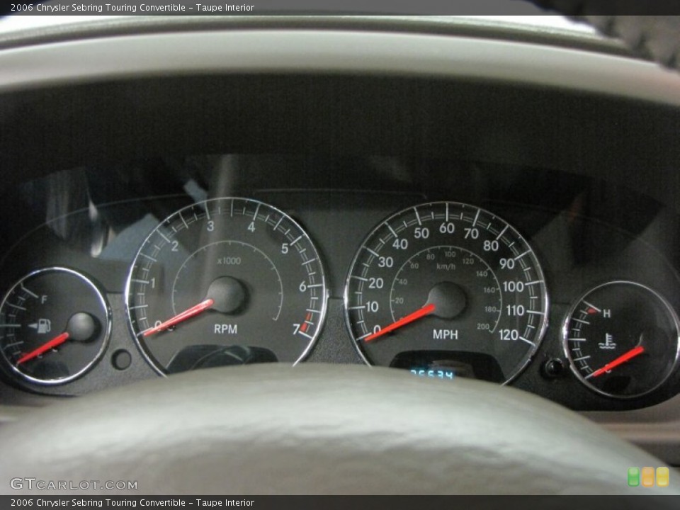Taupe Interior Gauges for the 2006 Chrysler Sebring Touring Convertible #68672203
