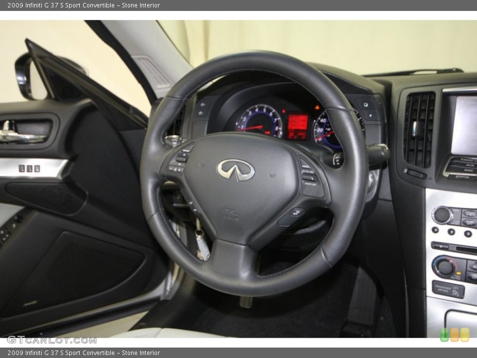 Stone Interior Steering Wheel for the 2009 Infiniti G 37 S Sport Convertible #68677443