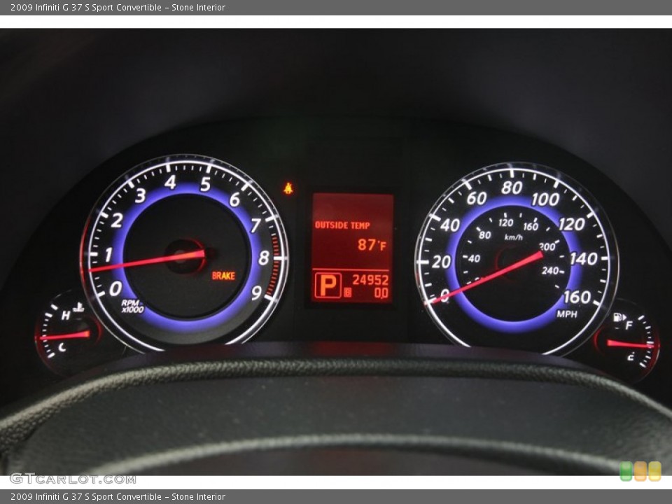 Stone Interior Gauges for the 2009 Infiniti G 37 S Sport Convertible #68677546