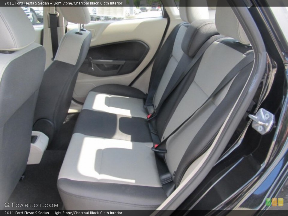 Light Stone/Charcoal Black Cloth Interior Rear Seat for the 2011 Ford Fiesta S Sedan #68679302