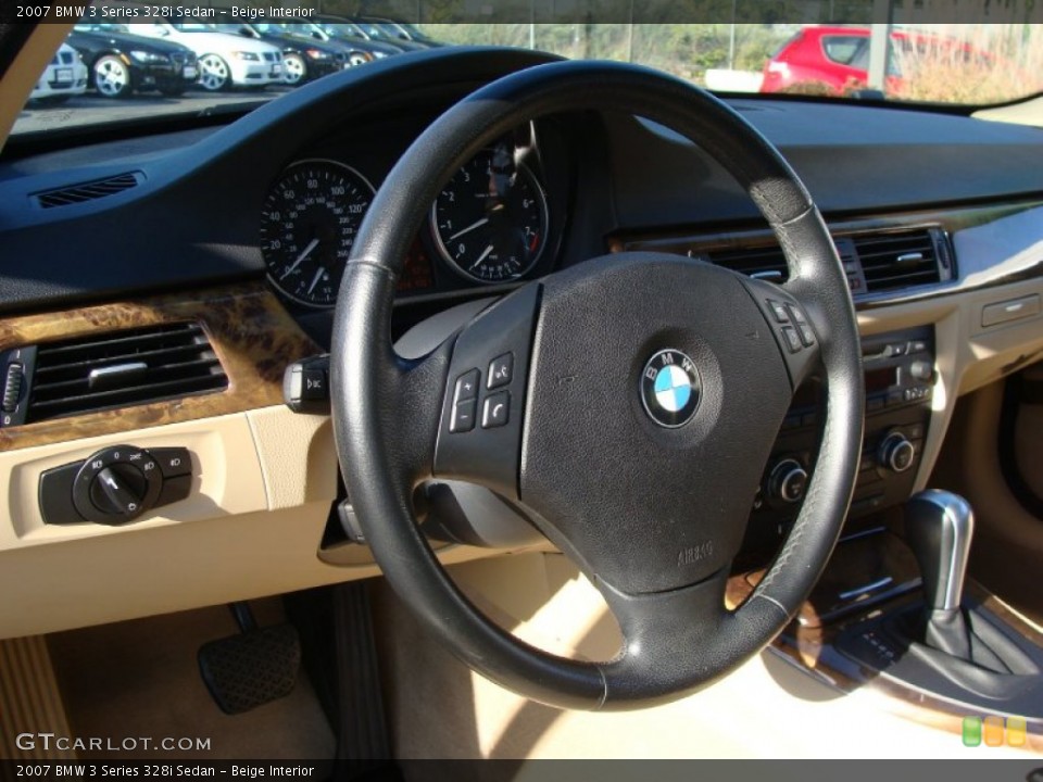 Beige Interior Steering Wheel for the 2007 BMW 3 Series 328i Sedan #68684080