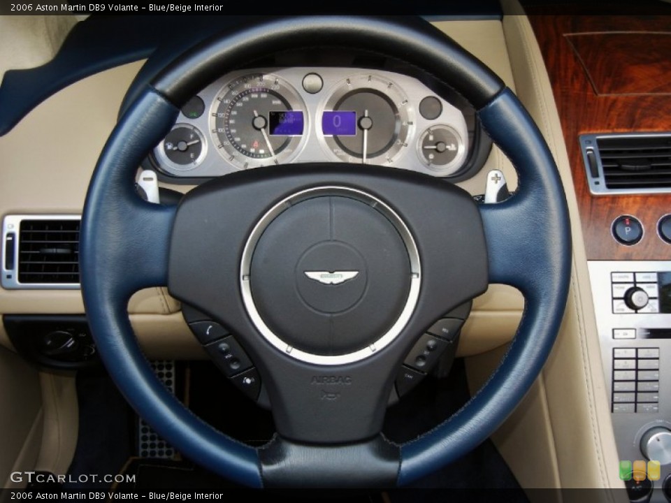 Blue/Beige Interior Steering Wheel for the 2006 Aston Martin DB9 Volante #68684341