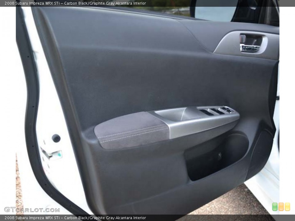 Carbon Black/Graphite Gray Alcantara Interior Door Panel for the 2008 Subaru Impreza WRX STi #68684440