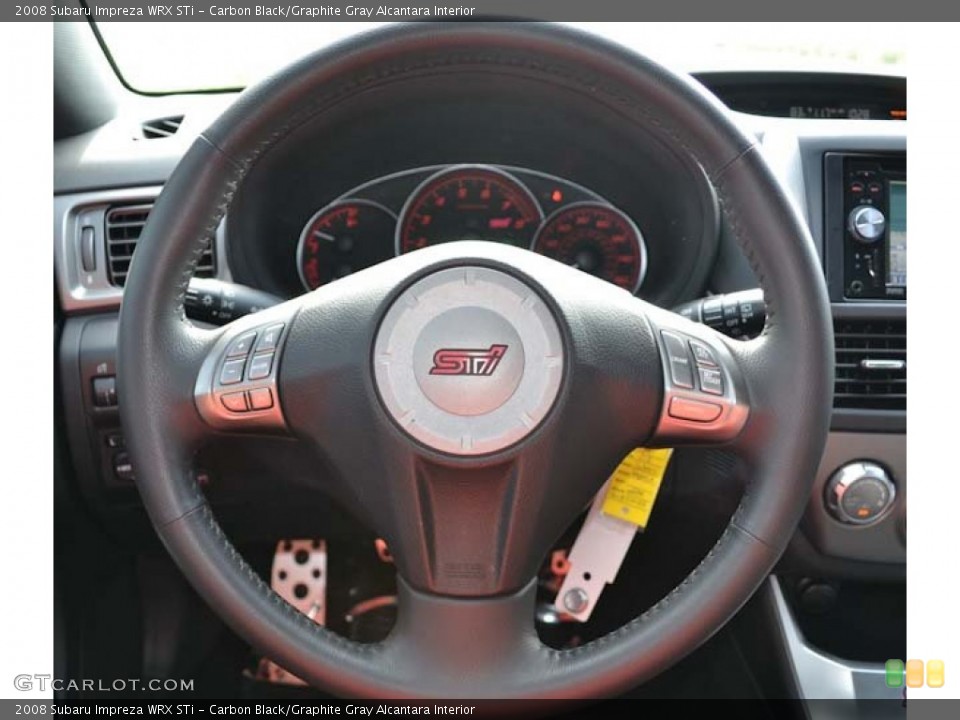 Carbon Black/Graphite Gray Alcantara Interior Steering Wheel for the 2008 Subaru Impreza WRX STi #68684455