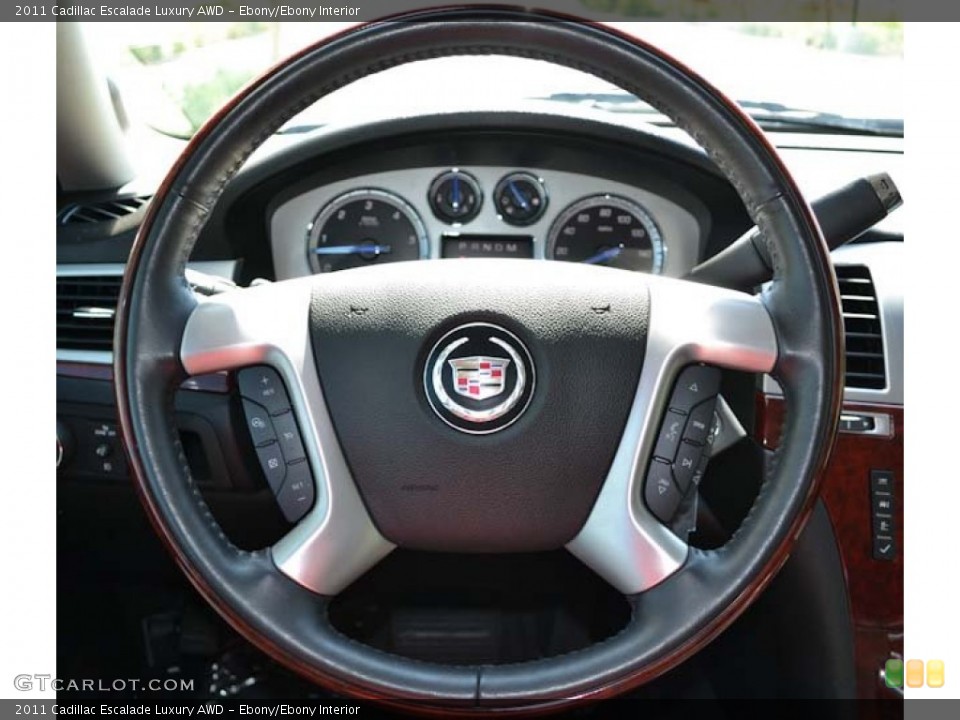 Ebony/Ebony Interior Steering Wheel for the 2011 Cadillac Escalade Luxury AWD #68684695