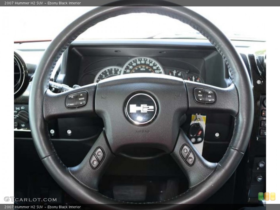 Ebony Black Interior Steering Wheel for the 2007 Hummer H2 SUV #68684947