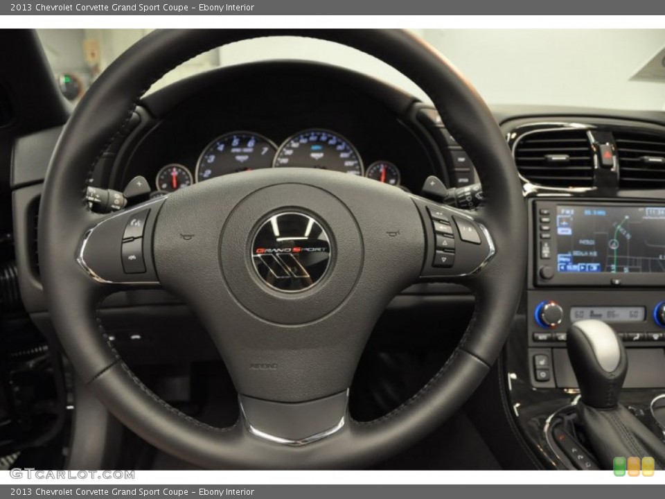 Ebony Interior Steering Wheel for the 2013 Chevrolet Corvette Grand Sport Coupe #68685196
