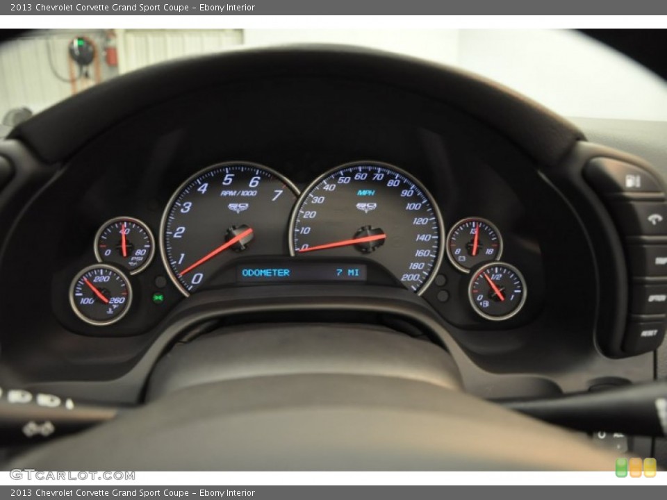 Ebony Interior Gauges for the 2013 Chevrolet Corvette Grand Sport Coupe #68685229