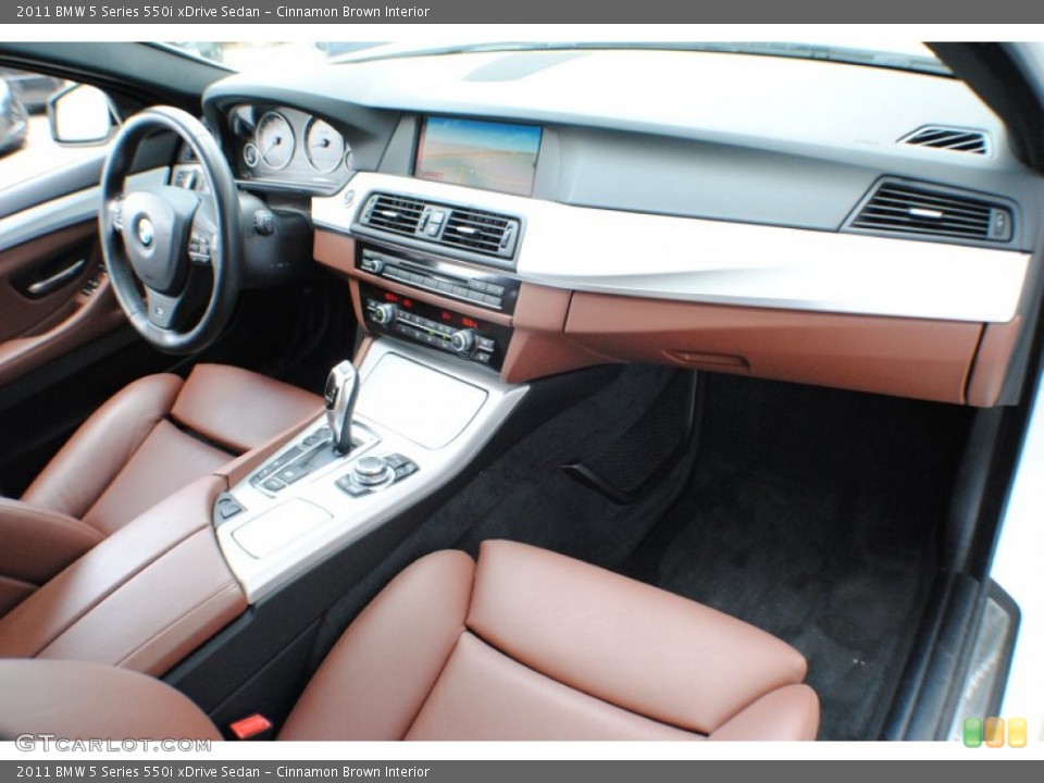 Cinnamon Brown Interior Dashboard for the 2011 BMW 5 Series 550i xDrive Sedan #68685874