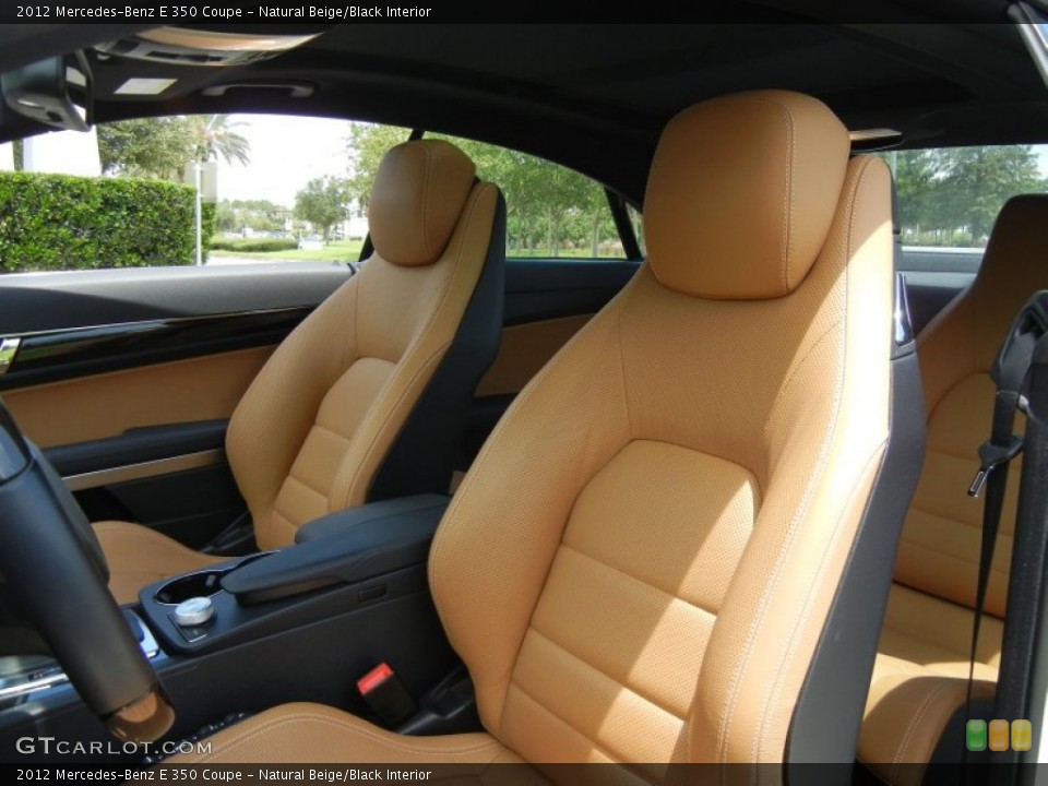 Natural Beige/Black Interior Front Seat for the 2012 Mercedes-Benz E 350 Coupe #68686660