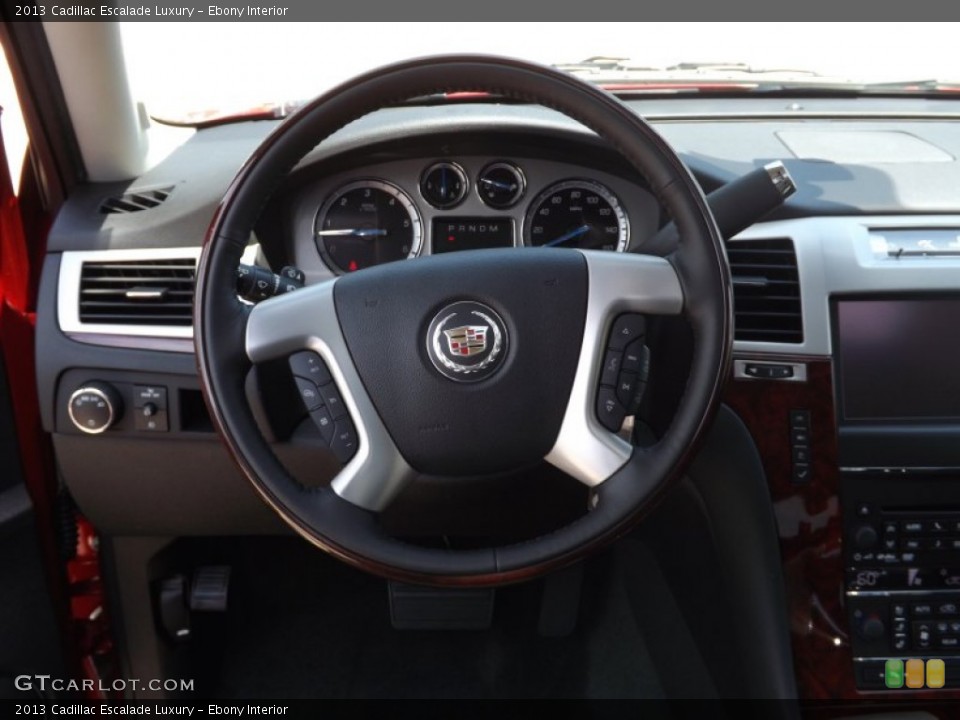 Ebony Interior Steering Wheel for the 2013 Cadillac Escalade Luxury #68686954