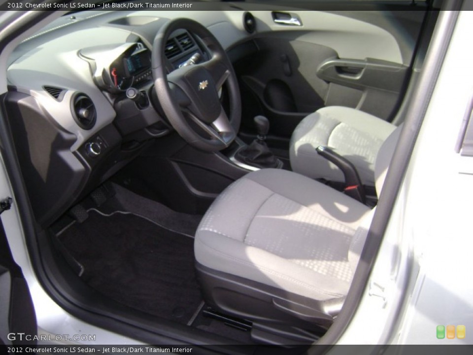 Jet Black/Dark Titanium Interior Front Seat for the 2012 Chevrolet Sonic LS Sedan #68692306