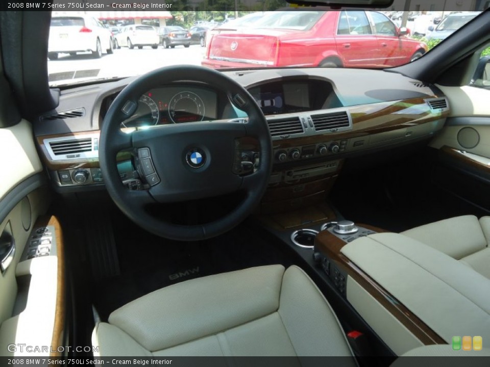 Cream Beige Interior Prime Interior for the 2008 BMW 7 Series 750Li Sedan #68693575