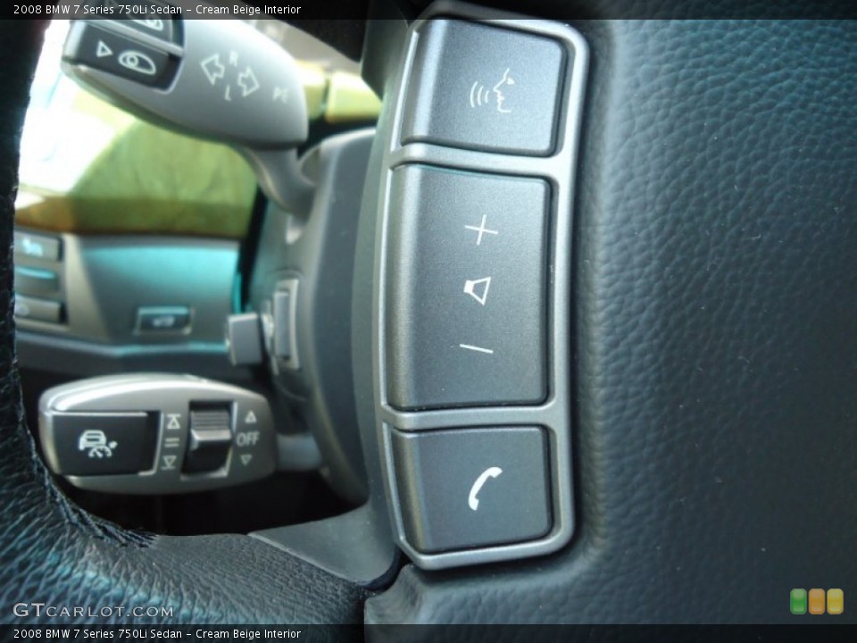 Cream Beige Interior Controls for the 2008 BMW 7 Series 750Li Sedan #68693722