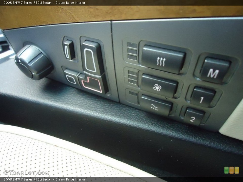 Cream Beige Interior Controls for the 2008 BMW 7 Series 750Li Sedan #68693749