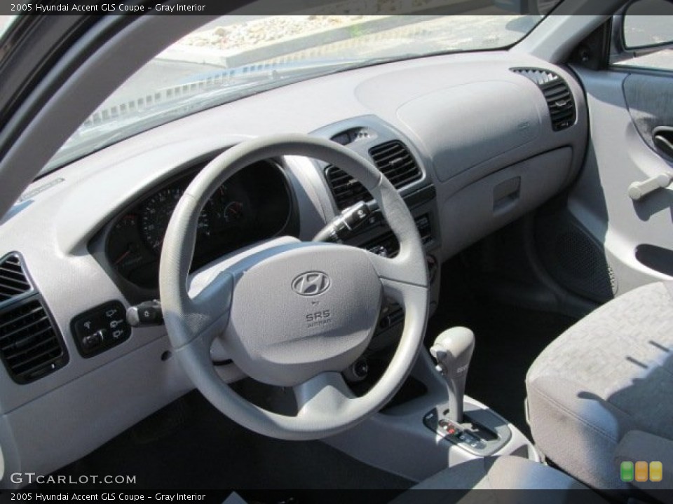 Gray Interior Dashboard for the 2005 Hyundai Accent GLS Coupe #68695696