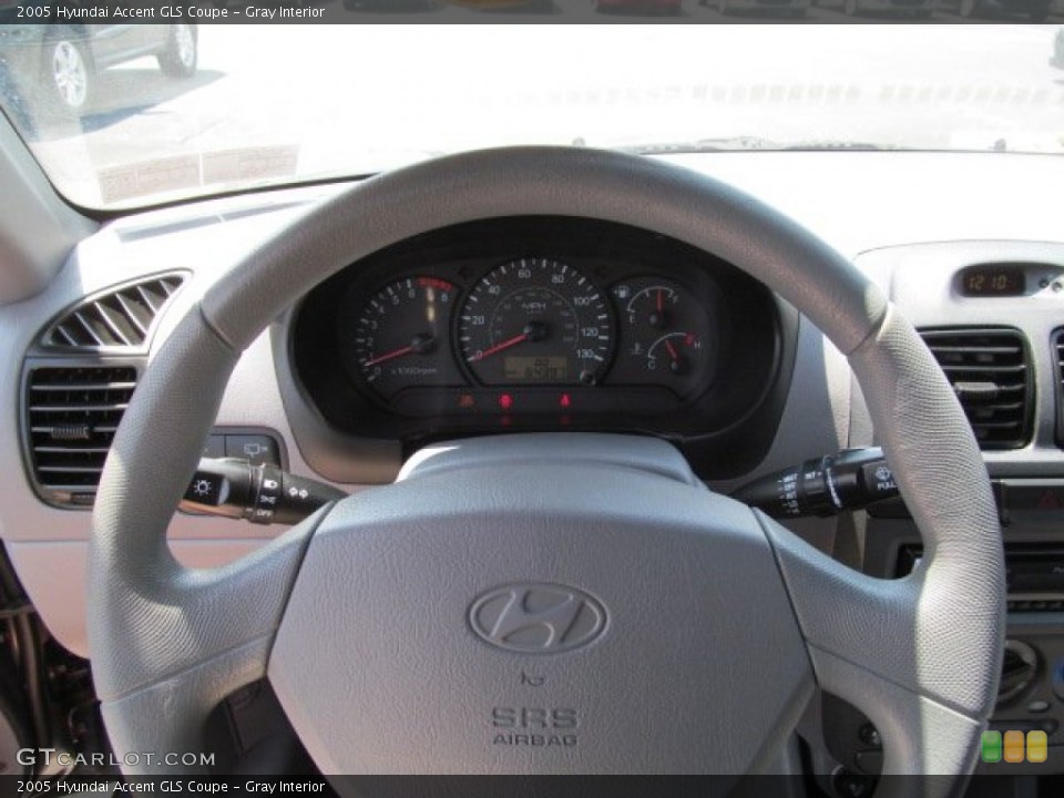 Gray Interior Steering Wheel for the 2005 Hyundai Accent GLS Coupe #68695750