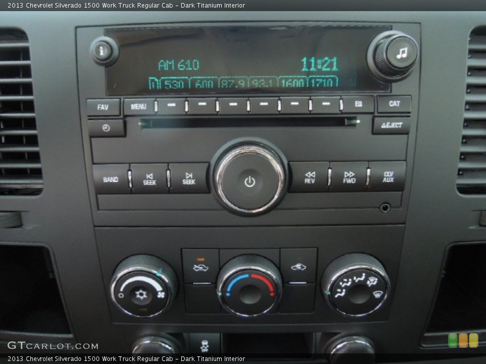 Dark Titanium Interior Controls for the 2013 Chevrolet Silverado 1500 Work Truck Regular Cab #68701057