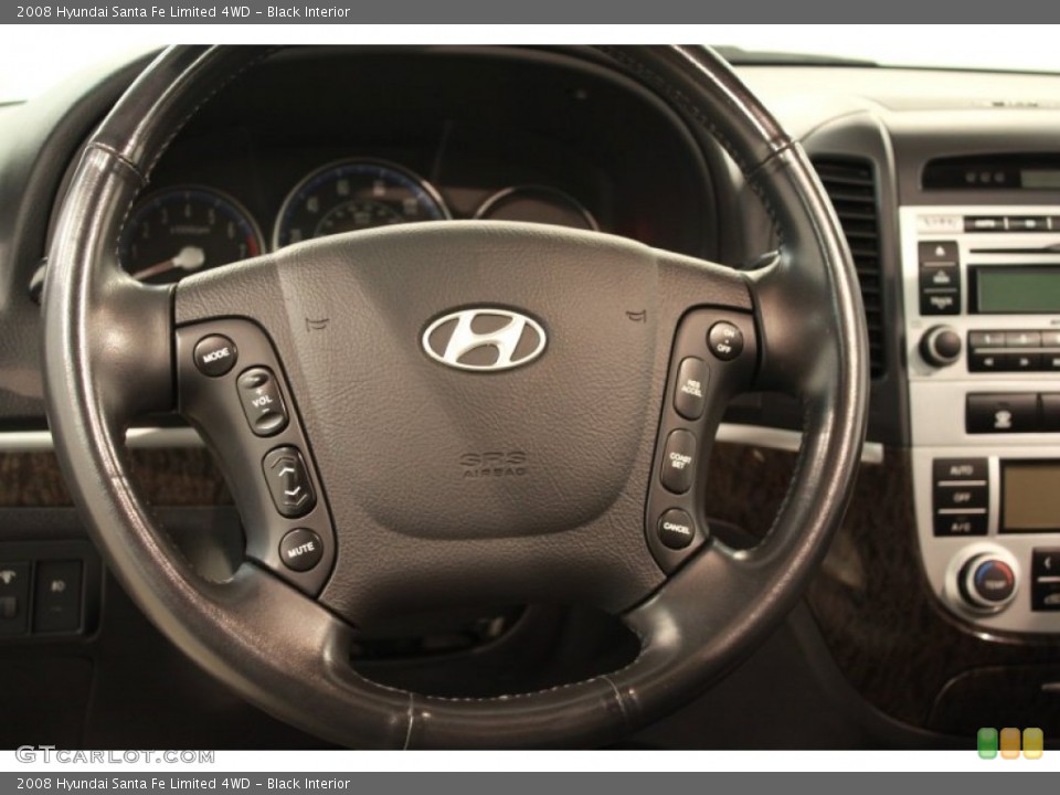 Black Interior Steering Wheel for the 2008 Hyundai Santa Fe Limited 4WD #68704693