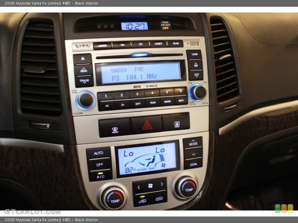 Black Interior Controls for the 2008 Hyundai Santa Fe Limited 4WD #68704717