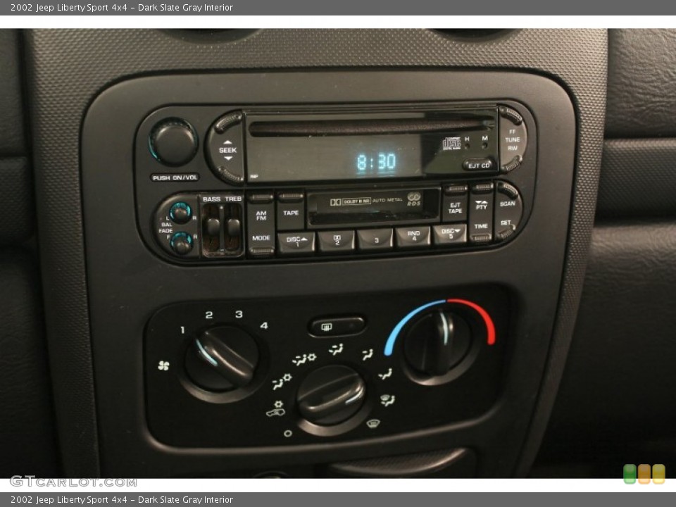 Dark Slate Gray Interior Controls for the 2002 Jeep Liberty Sport 4x4 #68705590
